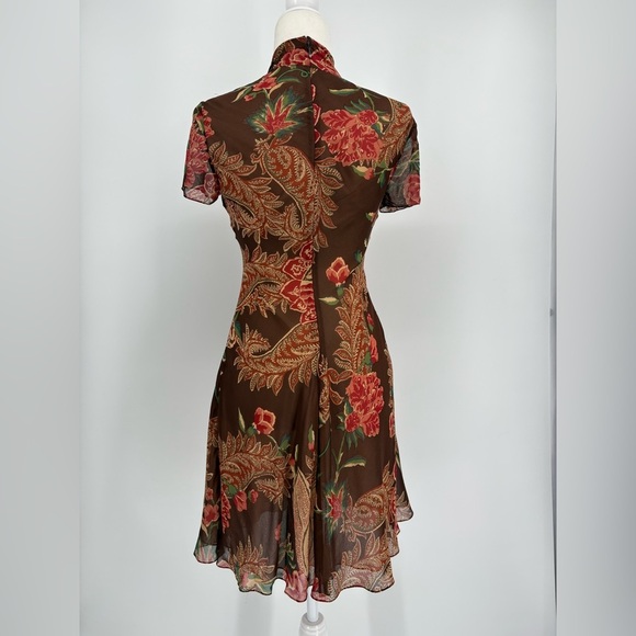 Ralph Lauren Collection Vintage 90s Runway Mini Dress Silk Slip Chinese Qipao 4 - Picture 8 of 16